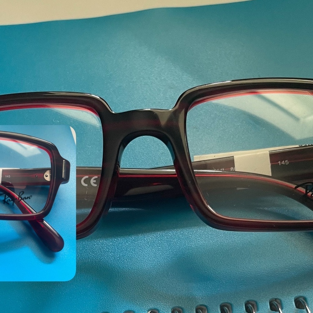 Ray-Ban Black and Burgundy Eyeglasses